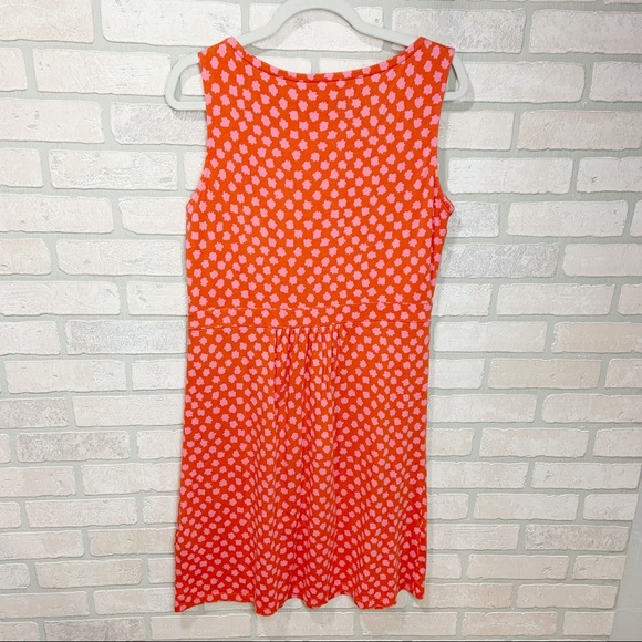 Boden Cotton Orange & Pink Star Empire Waist Dress O3 - Picture 5 of 6